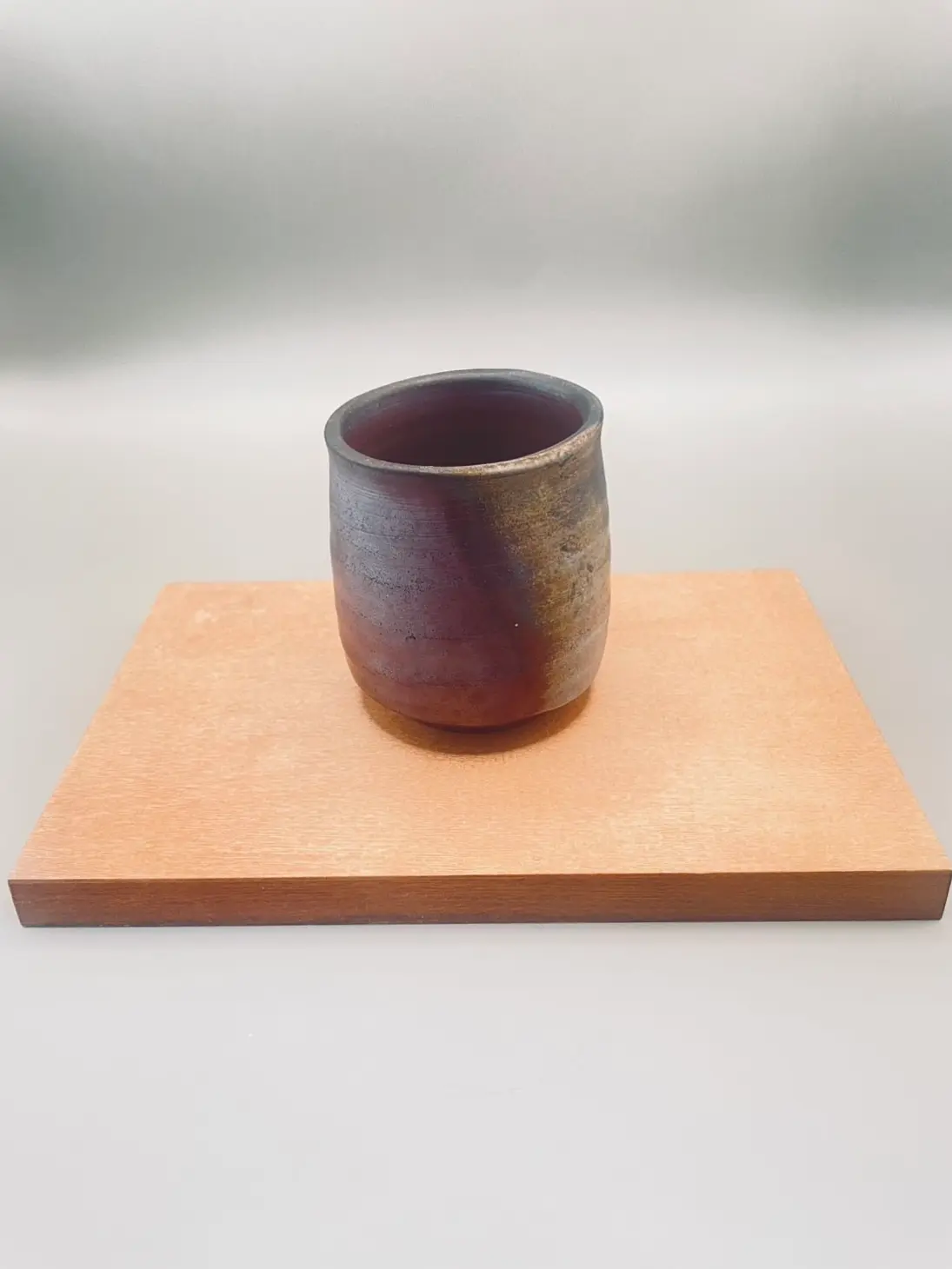 Bizen-yaki Tea Cup: Crimson Fire and Iron Earth